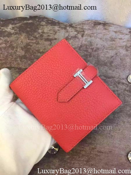 Hermes Bi-Fold Wallet Togo Leather H512 Light Red