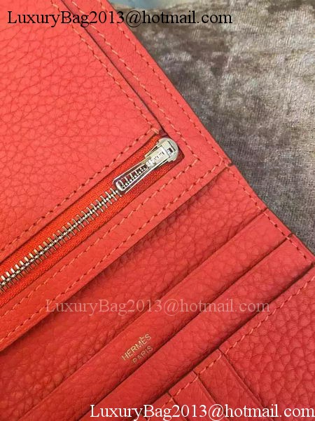 Hermes Bi-Fold Wallet Togo Leather H512 Light Red