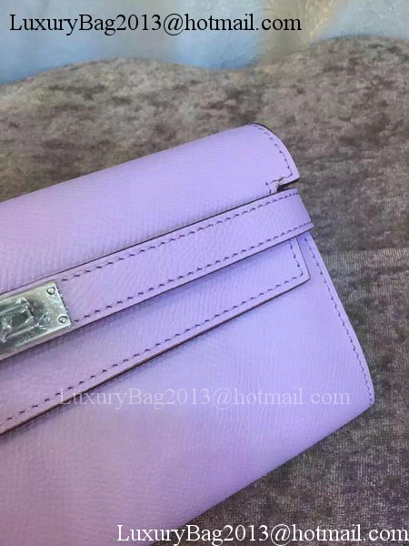 Hermes Kelly Wallet Epsom Leather H009 Lavender