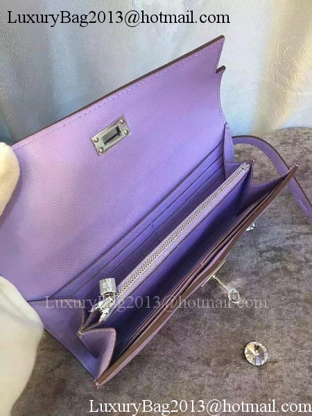 Hermes Kelly Wallet Epsom Leather H009 Lavender