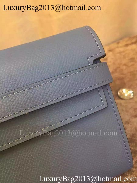 Hermes Kelly Wallet Epsom Leather H009 Light Blue