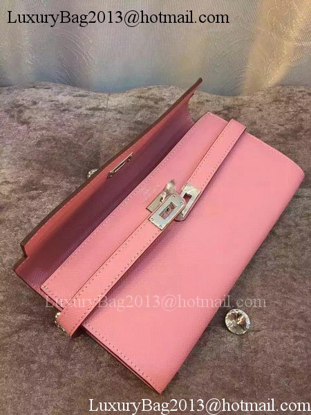 Hermes Kelly Wallet Epsom Leather H009 Pink