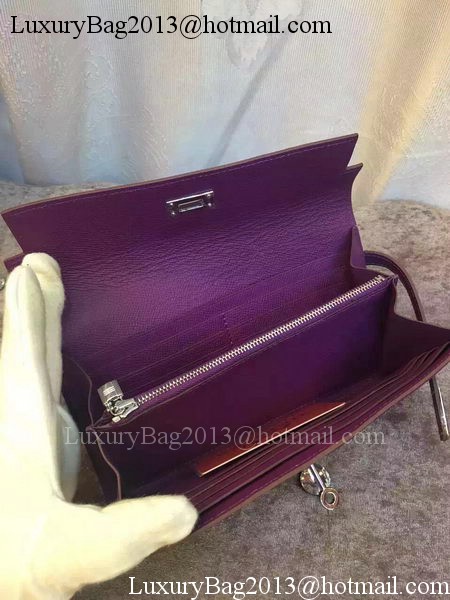 Hermes Kelly Wallet Epsom Leather H009 Purple