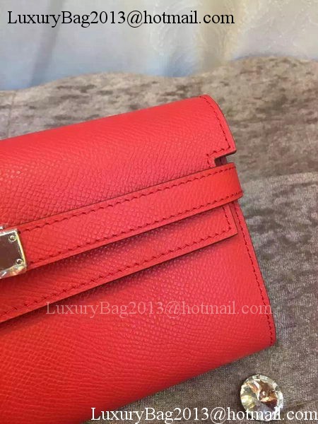 Hermes Kelly Wallet Epsom Leather H009 Red