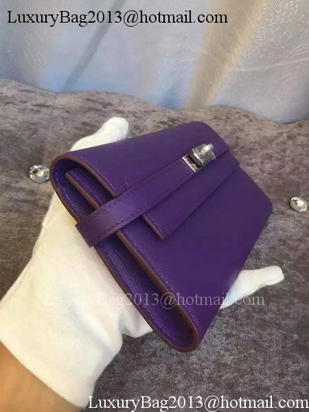 Hermes Kelly Wallet Epsom Leather H009 Violet
