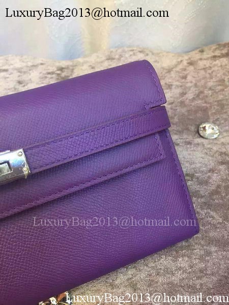 Hermes Kelly Wallet Epsom Leather H009 Violet