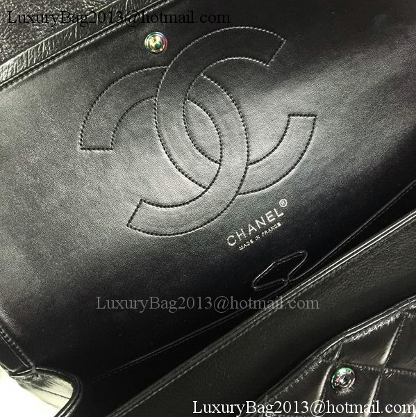 Chanel Classic Flap Bag Original Deerskin Leather A1113 Black