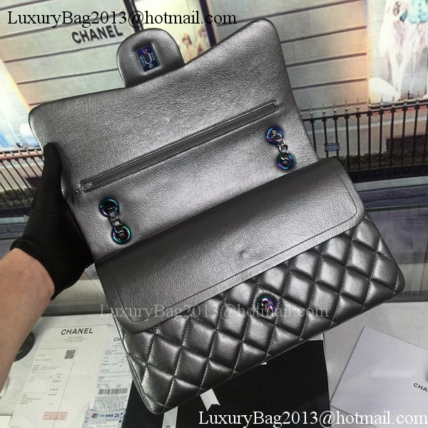 Chanel Classic Flap Bag Original Deerskin Leather A1113 Grey