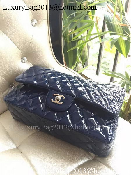 Chanel Classic Flap Bag Royal Original Patent Leather A1113 Silver