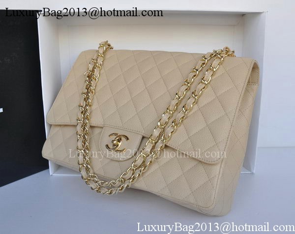 Chanel Jumbo Double Flaps Bag Apricot Cannage Pattern A36097 Gold