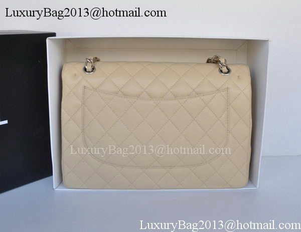Chanel Jumbo Double Flaps Bag Apricot Cannage Pattern A36097 Silver