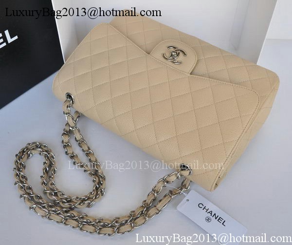 Chanel Jumbo Double Flaps Bag Apricot Cannage Pattern A36097 Silver