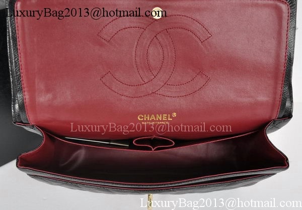 Chanel Jumbo Double Flaps Bag Black Cannage Pattern A36097 Gold