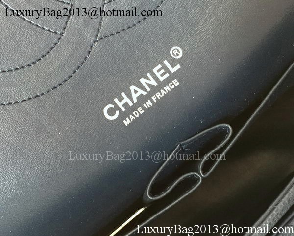 Chanel Jumbo Double Flaps Bag Blue Cannage Pattern A36097 Silver