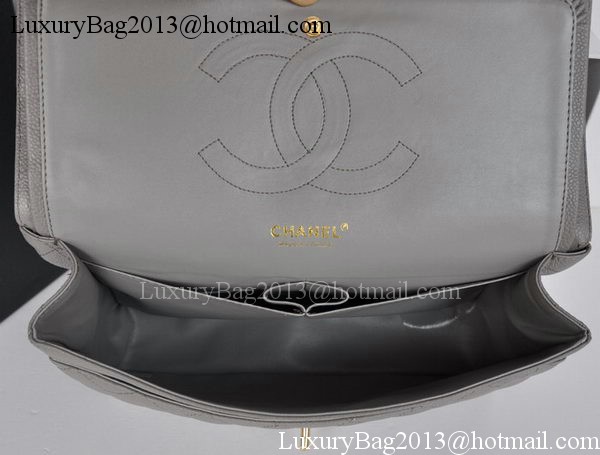 Chanel Jumbo Double Flaps Bag Grey Cannage Pattern A36097 Gold