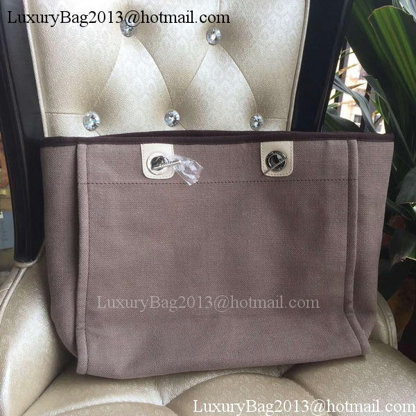 Chanel Medium Canvas Tote Shopping Bag A1679M Grey