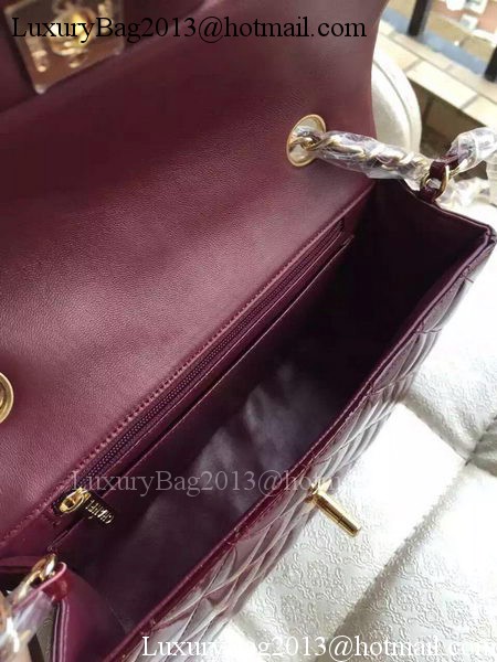 Chanel mini Classic Flap Bag Original Patent A1116 Burgundy
