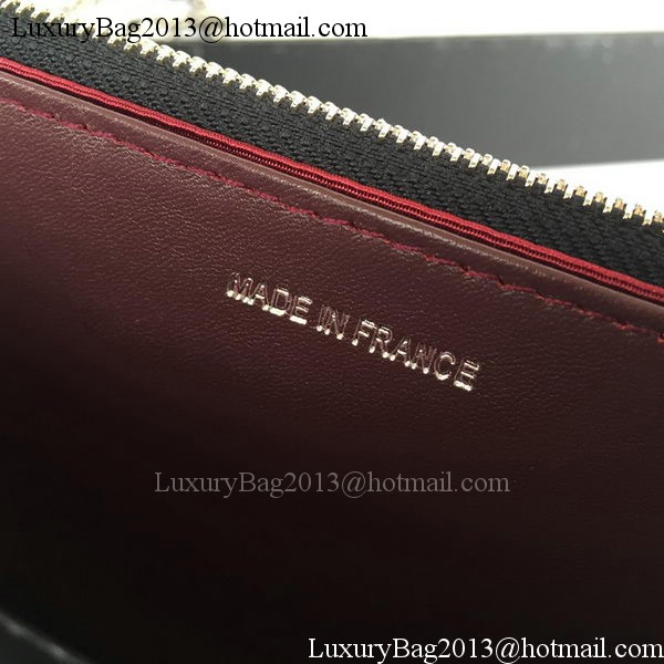 Chanel mini Flap Bag Black Sheepskin Leather A33814S Silver