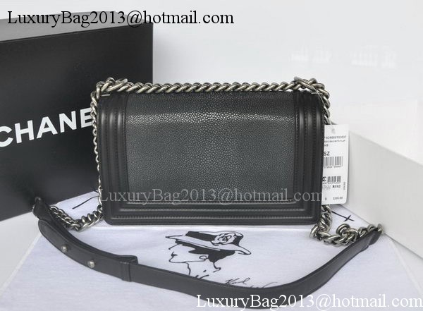 Boy Chanel Flap Shoulder Bag Pearl Leather A66230 Black