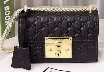 Gucci Padlock Gucci Signature Shoulder Bag 409487 Black