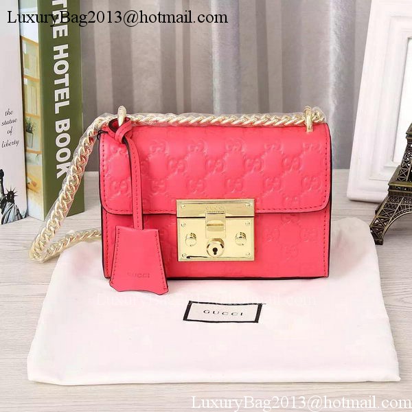 Gucci Padlock Gucci Signature Shoulder Bag 409487 Pink