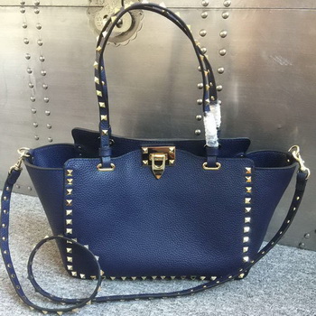 Valentino Garavani Rockstud Tote Bag Original Leather 1917B Blue