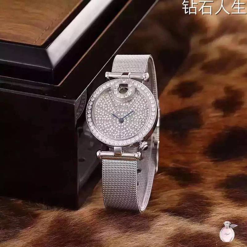Cartier Watch Diamonds C53120 Silver