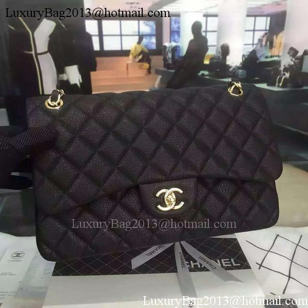 Chanel Classic Flap Bag Black Original Deerskin Leather CHA5212 Gold