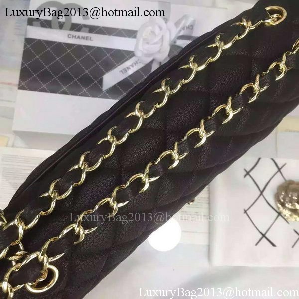 Chanel Classic Flap Bag Black Original Deerskin Leather CHA5212 Gold