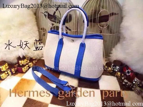 Hermes Garden Party 36cm Tote Bags Canvas HGP1927 Blue
