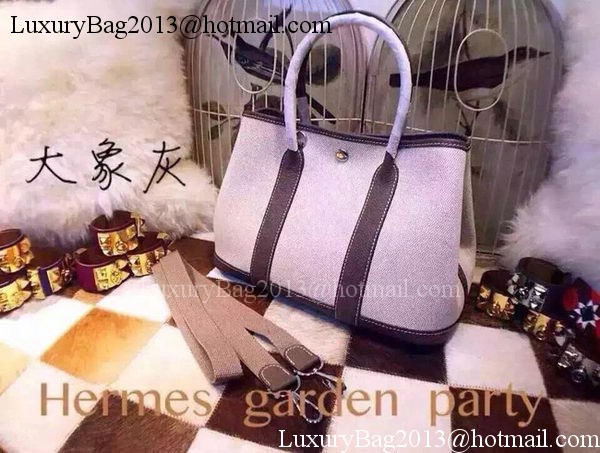 Hermes Garden Party 36cm Tote Bags Canvas HGP1927 Grey