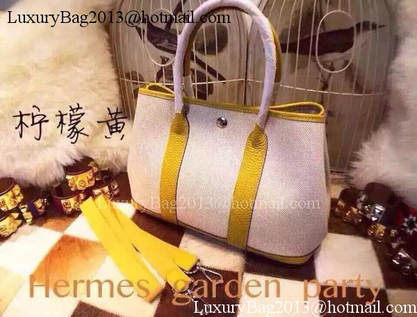 Hermes Garden Party 36cm Tote Bags Canvas HGP1927 Yellow