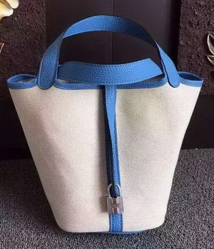 Hermes Picotin Lock 18cm Bag Canvas HPL8618T Blue