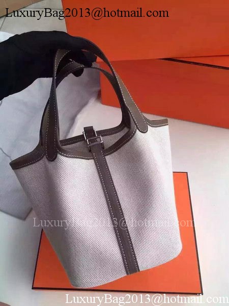 Hermes Picotin Lock 18cm Bag Canvas HPL8618T Dark Grey