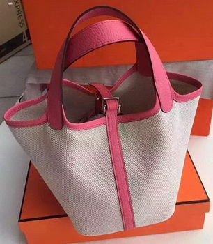 Hermes Picotin Lock 18cm Bag Canvas HPL8618T Pink