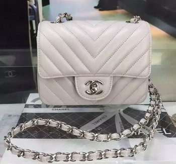 Chanel Classic MINI Flap Bag Cannage Pattern Leather A8171 Grey