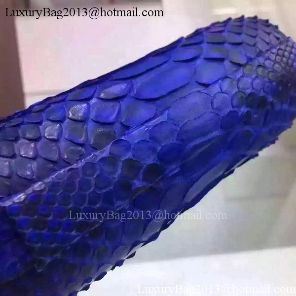 Bottega Veneta Snake Leather Knot Clutch BV8653 Blue