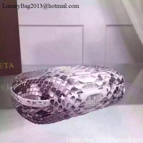 Bottega Veneta Snake Leather Knot Clutch BV8653 Grey
