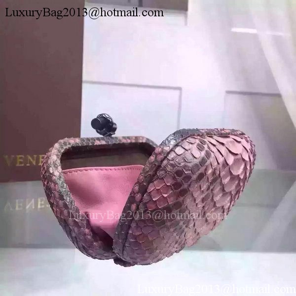 Bottega Veneta Snake Leather Knot Clutch BV8653 Pink