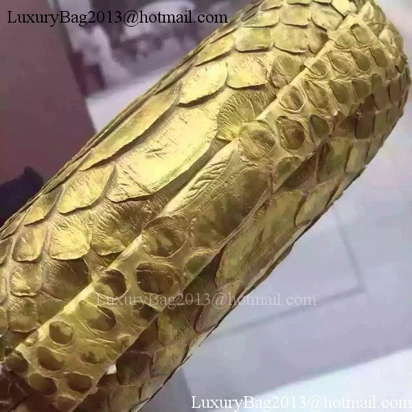 Bottega Veneta Snake Leather Knot Clutch BV8653 Yellow