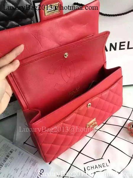 Chanel Classic Flap Bag Red Original Leather CHA8575 Gold