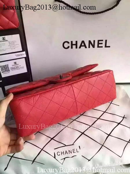 Chanel Classic Flap Bag Red Original Leather CHA8575 Silver