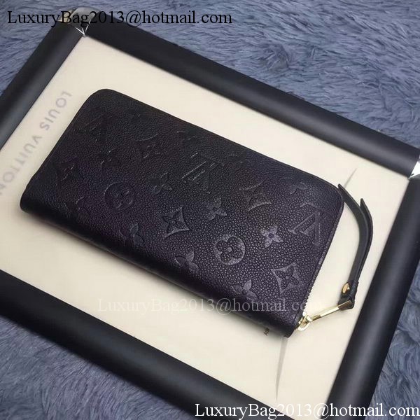 Louis Vuitton Monogram Empreinte ZIPPY WALLET M60571 Black