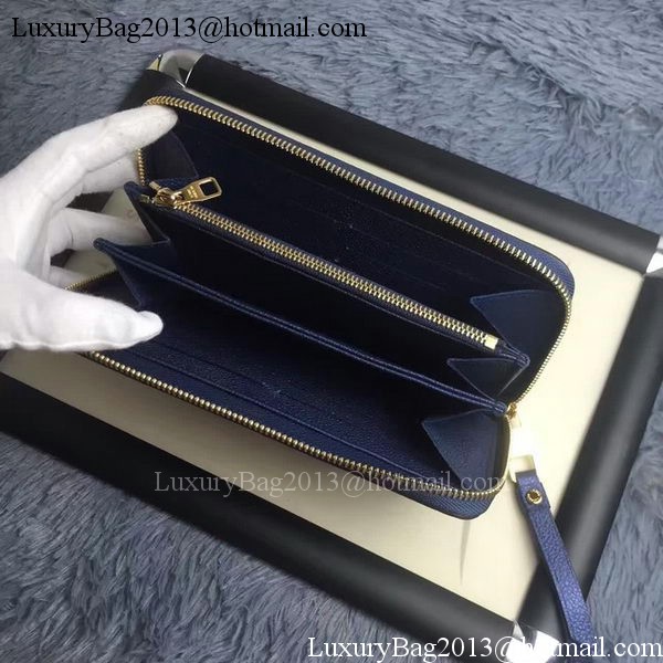 Louis Vuitton Monogram Empreinte ZIPPY WALLET M60571 Blue