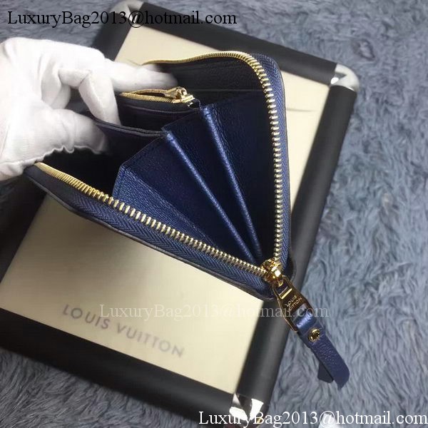 Louis Vuitton Monogram Empreinte ZIPPY WALLET M60571 Blue