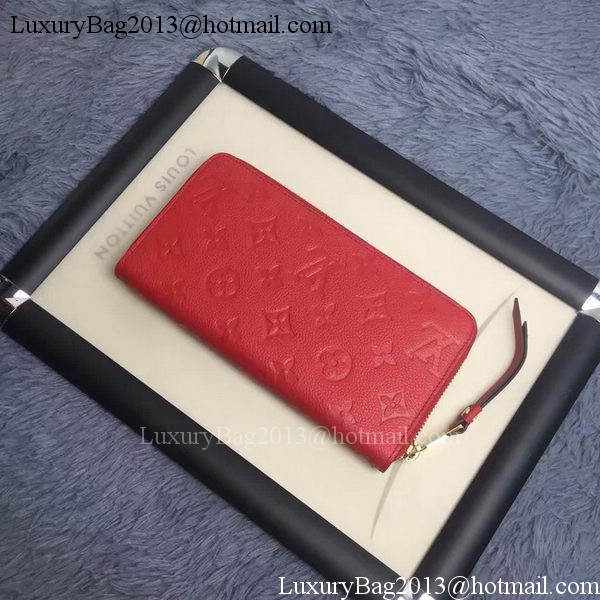 Louis Vuitton Monogram Empreinte ZIPPY WALLET M60571 Red