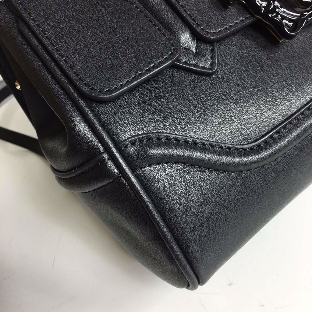 Versace Palazzo Empire Original Leather Shoulder Bag V1911 Black