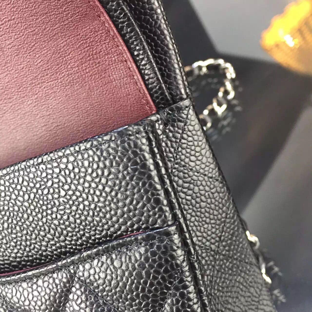 Chanel 2.55 Series Flap Bag Original Lambskin Leather Black Silver 1112
