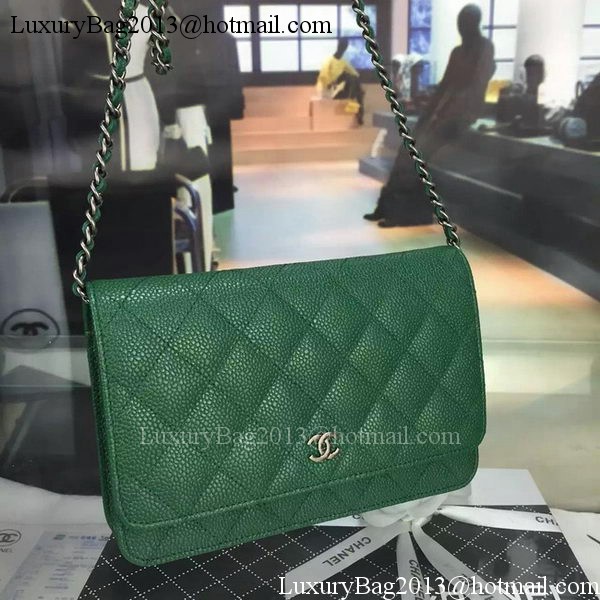 Chanel mini Flap Bag Cannage Pattern A8373 Green