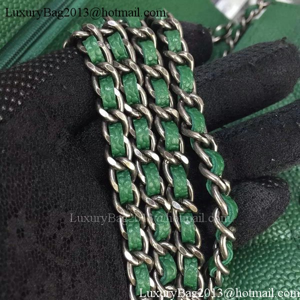 Chanel mini Flap Bag Cannage Pattern A8373 Green